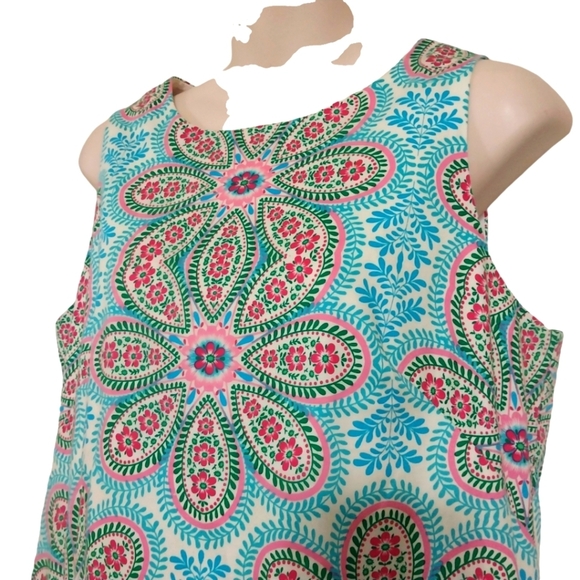 🔵BOGO FREE🔵 London Times Floral Sleeveless Sheath Dress Sz 10 - Picture 2 of 5